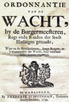 Ordonnantie van de wacht, by de burgermeesteren regt ende raaden der stadt Harlingen gemaakt, waarna bevelhebberen, sampt borgers, in 't waarneemen der wacht haar voortaan sullen moeten reguleren