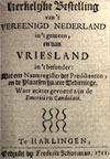 Kerkelijke bestelling van 't Vereenigd Nederland in 't gemeen, en van Vriesland in 't besonder