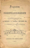 Programma van de feestelijkheden te Harlingen op maandag 5 en dinsdag 6 september 1898