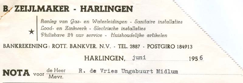 Briefhoofd  , Harlingen